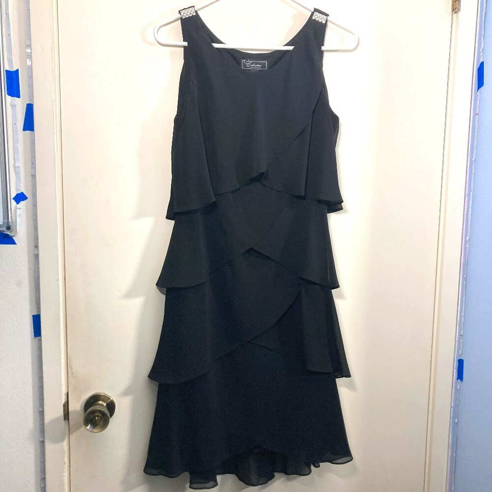 Elegant Black Ruffled Dress